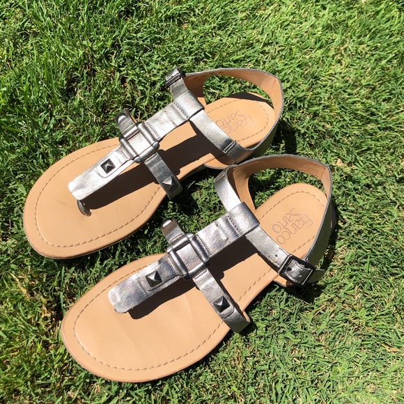 Franco Sarto Shoes - Franco Sarto muted silver sandals.